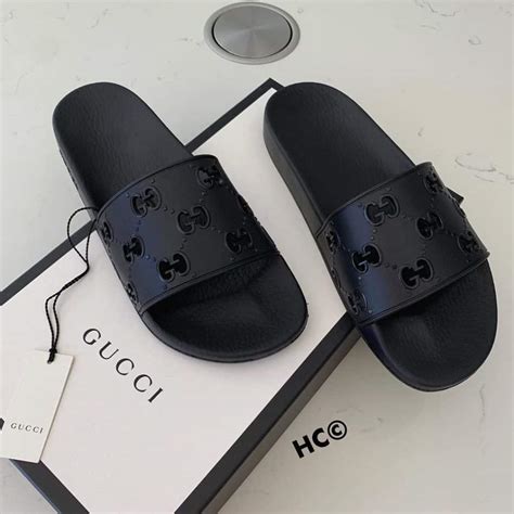 diamnod gucci slides|all black Gucci slides women's.